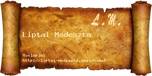 Liptai Modeszta névjegykártya